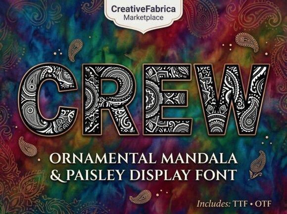 Crew: Where Sacred Geometry Meets Bohemian Typography on a Digital Canvas