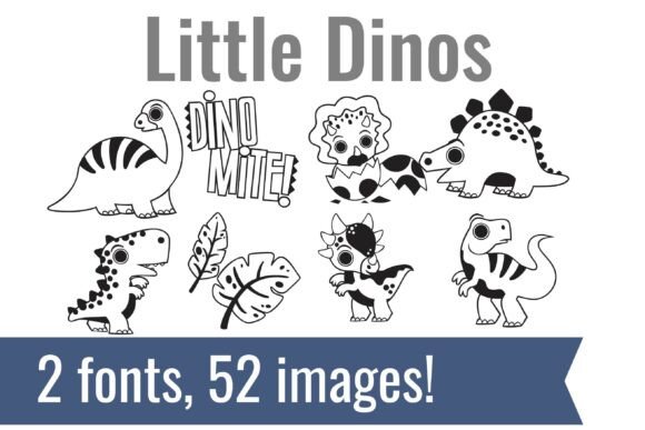 Little Dinos Dingbats: Build a Complete Prehistoric World with Two Perfectly Coordinated Fonts