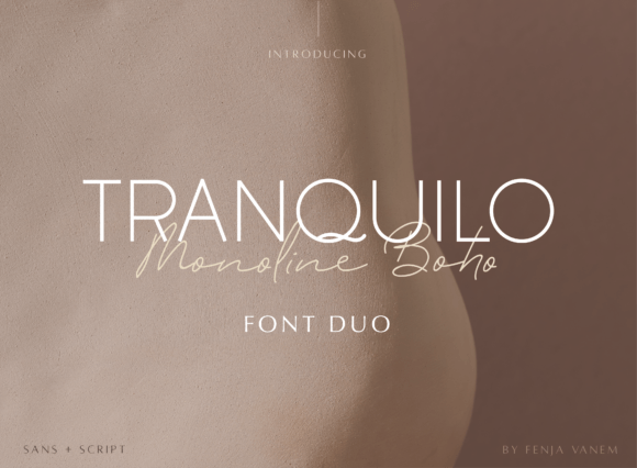 The Tranquilo Monoline Boho Font Duo: Where Minimalism Meets Scripted Luxury